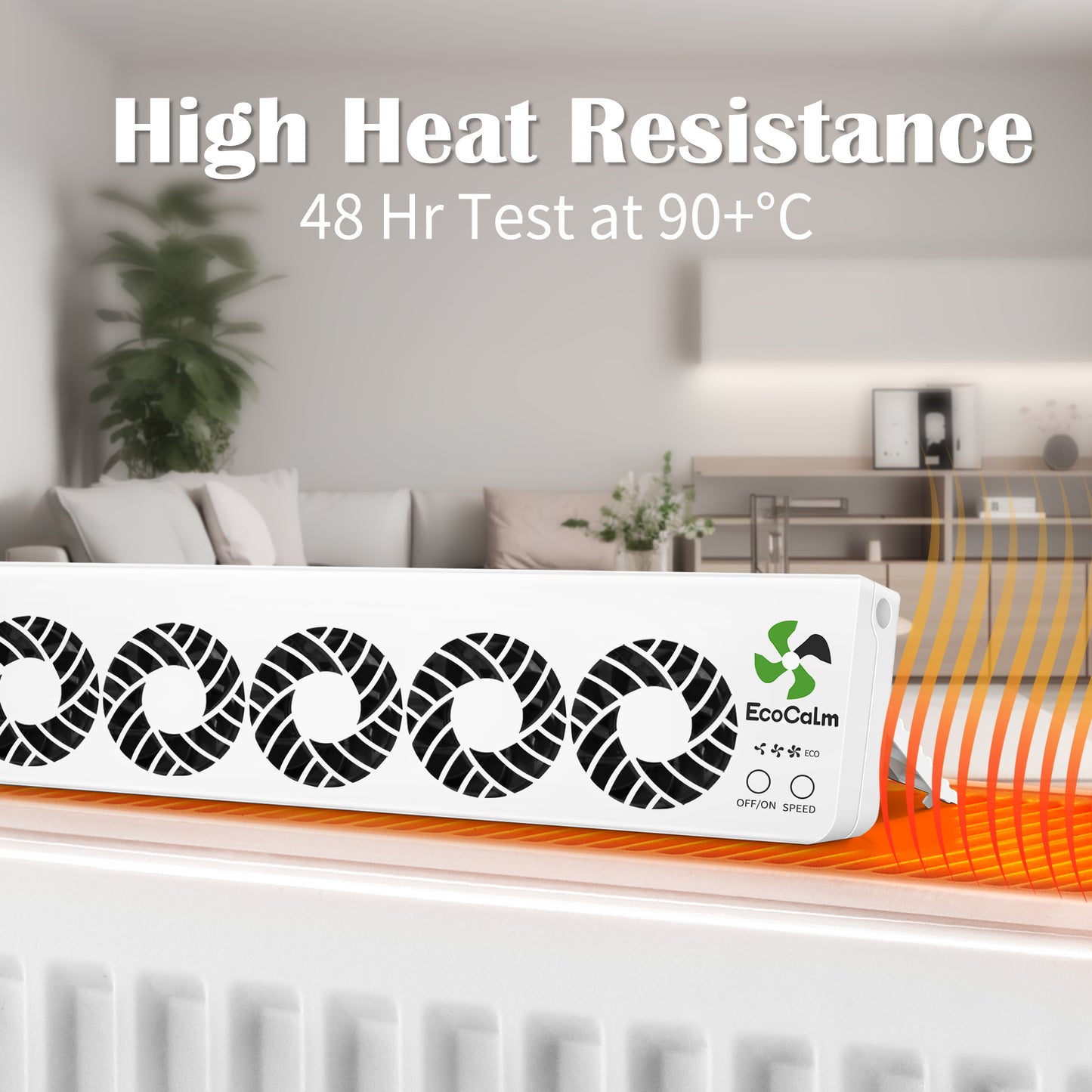 EcoCalm Booster Fan for Heater with Smart Heat Sensor, Heating Accessory for Home, Radiator Ventilator Increase the Heat Efficiency and Save Energy (Double Set)
