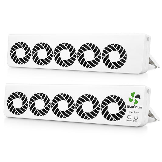 EcoCalm Booster Fan for Heater with Smart Heat Sensor, Heating Accessory for Home, Radiator Ventilator Increase the Heat Efficiency and Save Energy (Double Set)