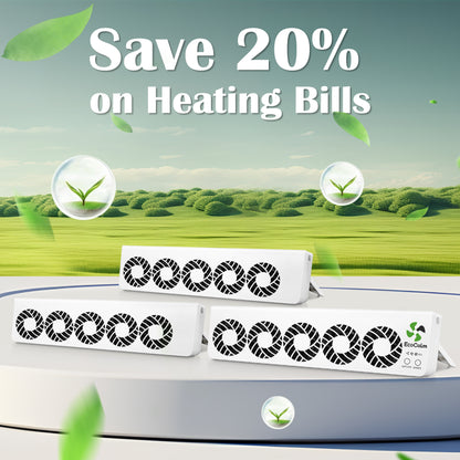 EcoCalm Booster Fan for Heater with Smart Heat Sensor, Heating Accessory for Home - Radiator Ventilator Increase the Heat Efficiency and Save Energy (Triple Set)