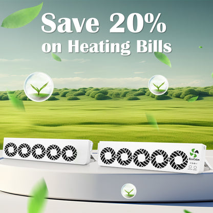EcoCalm Booster Fan for Heater with Smart Heat Sensor, Heating Accessory for Home, Radiator Ventilator Increase the Heat Efficiency and Save Energy (Double Set)